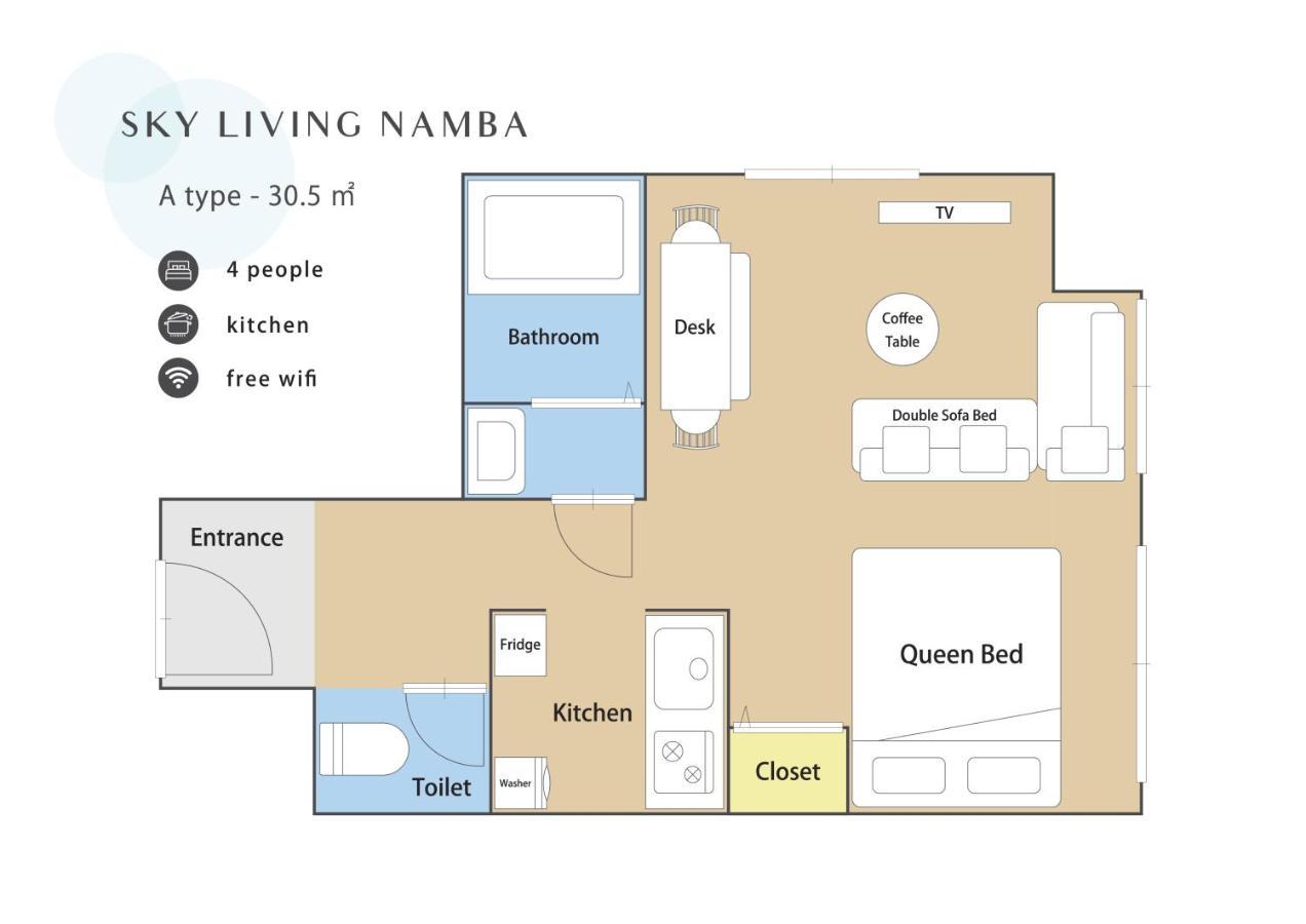 Sky Living Namba Apartment Osaka Ngoại thất bức ảnh